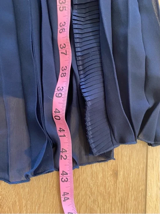 Lulus Dress Never A Dull Moment Navy Tie-Strap Pleated Midi Women’s Size XS NWT - Picture 12 of 14